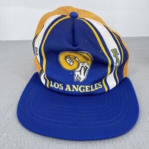 Vintage Los Angeles Rams Hat Cap Snap Back‎ Mens One Size Blue NFL Football 80s